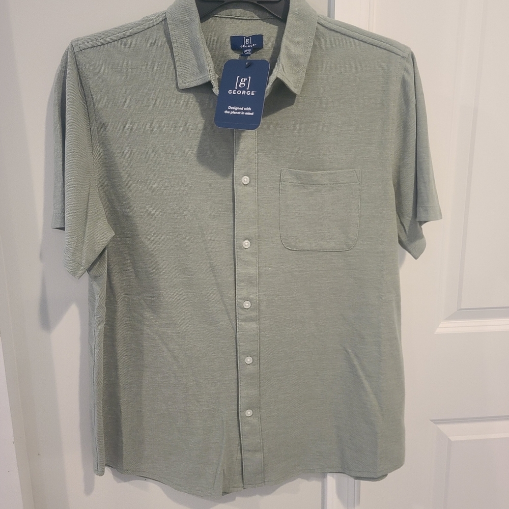 Men's Light Green Casual Button Down Shirt